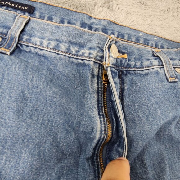 Lands End Jeans Womens 14 Blue Straight Denim 100% Cotton Medium Wash Casual - Picture 11 of 16